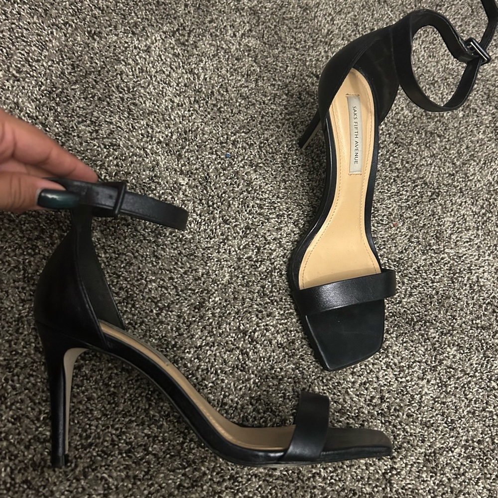 Saks Fifth Avenue Black Heeled Sandals